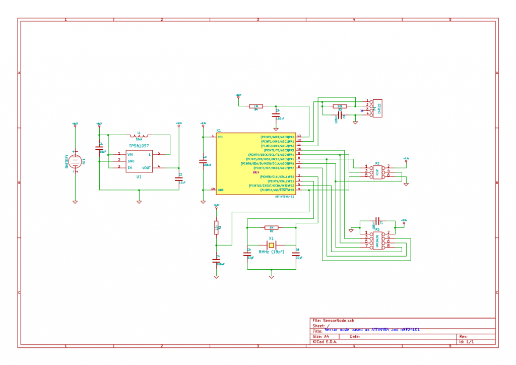 Schematic for the sensor nodes